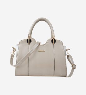 Spotic Beige Synthetic Leather Handbag